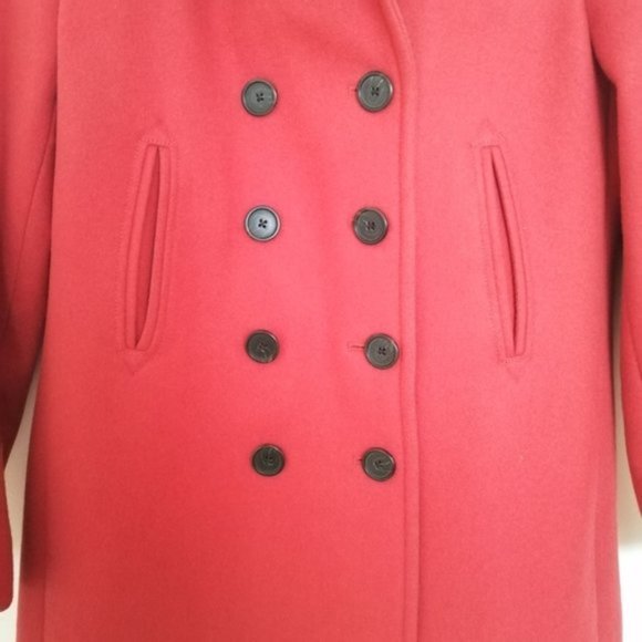 J. Crew Burnt Orange Red Wool Trench Coat - Picture 5 of 16
